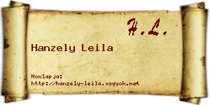Hanzely Leila névjegykártya